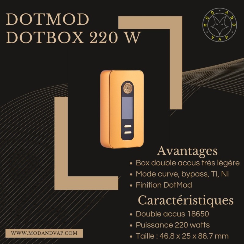 Dotbox 220W - Dotmod accus 18650